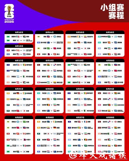 2026年世界杯完整赛程安排与精彩看点